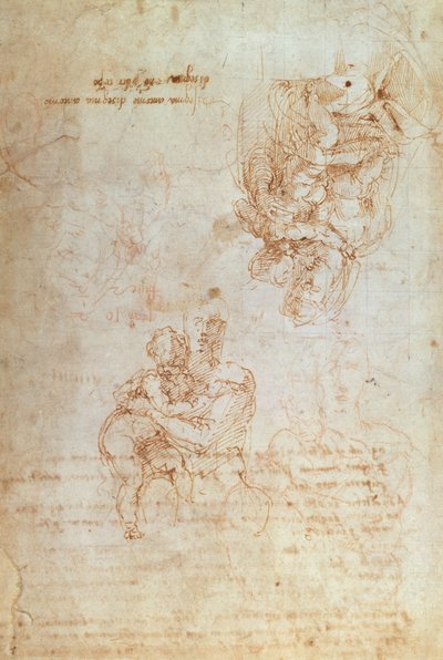Studies of Madonna and Child by Michelangelo Buonarroti